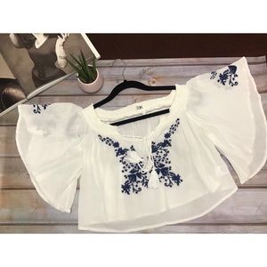 SEEK The Label | White Crop Top | Bell Sleeve